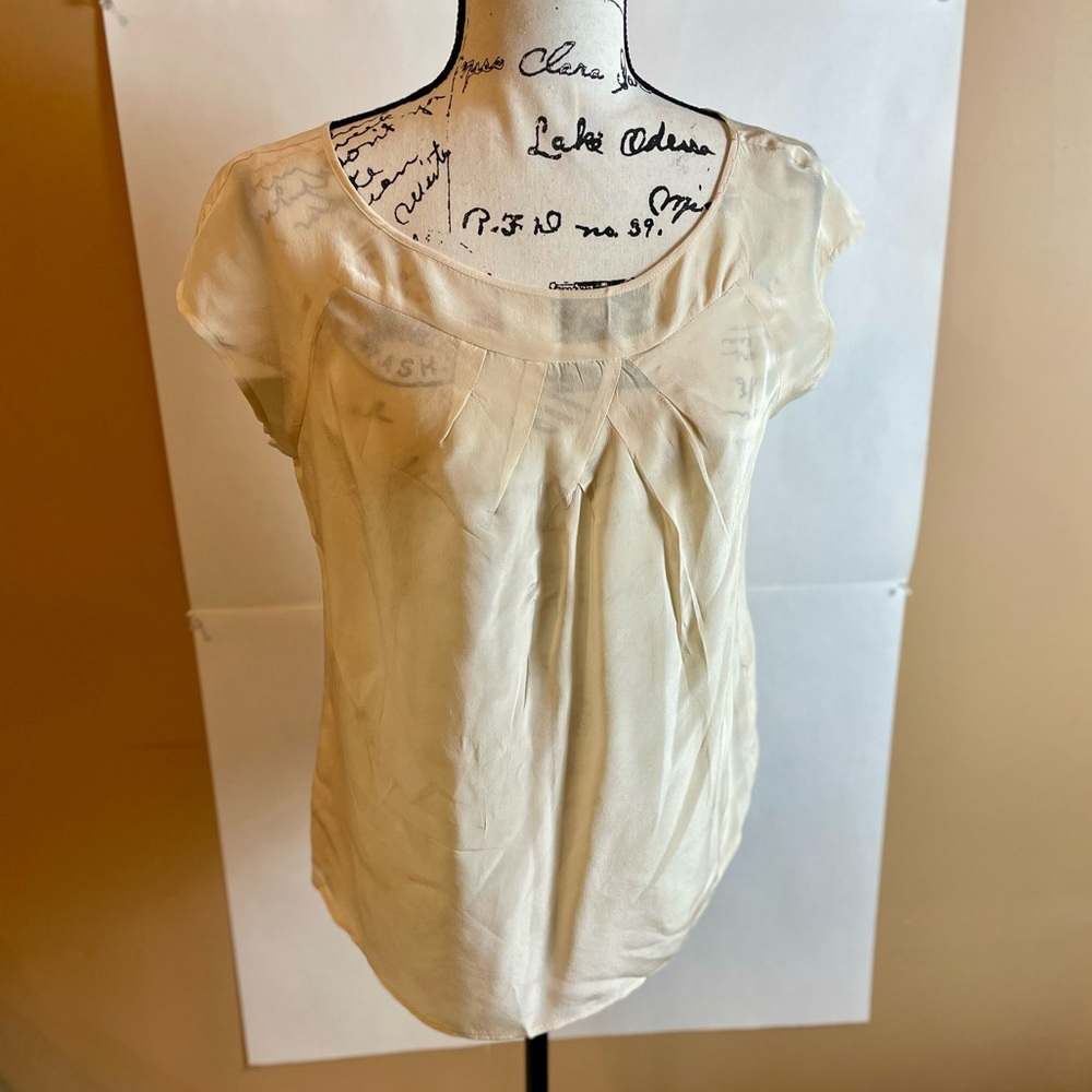 Talbots Cream Silk Blouse
